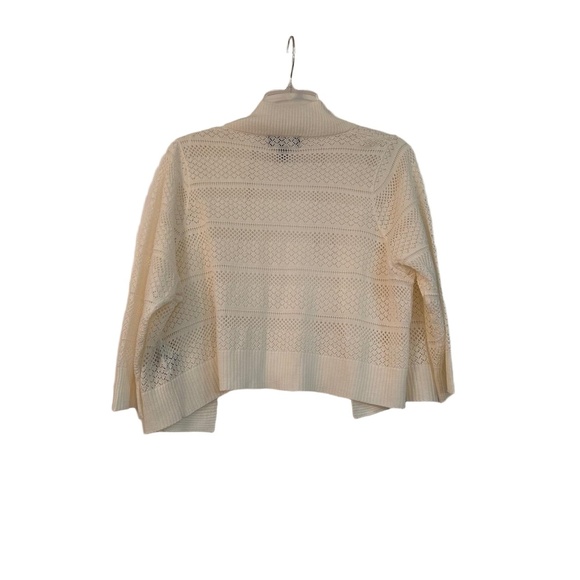 RN Studio Cardigan Womens Size M Cream Open Front Textured Knit Ribbed Cozy - Picture 4 of 6